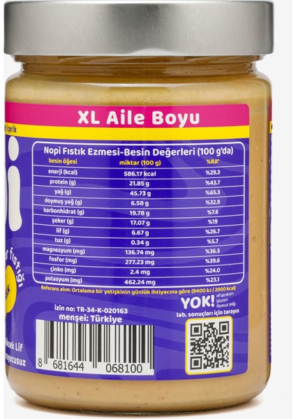 Nopi Xl Yer Fıstığı Ezmesi Parçacıklı 600G fırsatları