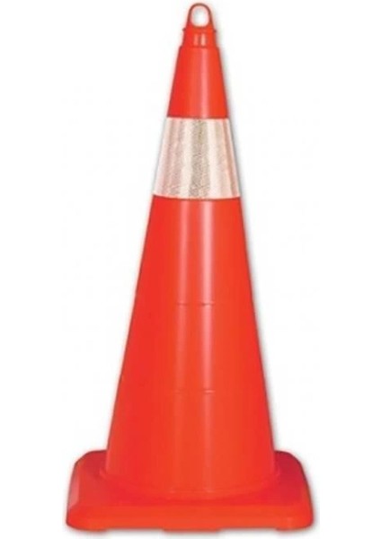 Esnek Kırılmaz Trafik Konisi Tek Reflektörlü 70 cm