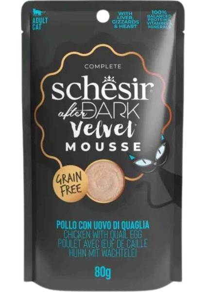 After Dark Pouch Tavuk ve Bıldırcın Yumurtalı Tahılsız Yetişkin Kedi Konservesi 80GR