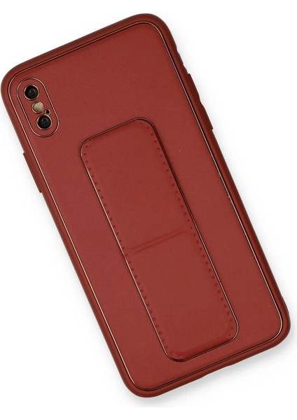 Bfs iPhone Xs Max Kılıf Coco Deri Standlı Kapak - Fuşya modelleri