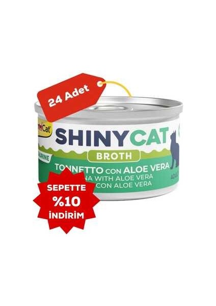 Shinycat Broth Aloe Veralı Ton Balıklı Kedi Konservesi 70GR 24LÜ