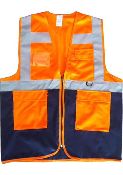 Yönetici Ikaz Yeleği Turuncu/lacivert Xl Beden