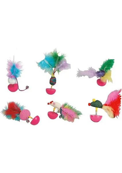 Flamingo Hacıyatmaz Tüylü Kedi Oyuncağı 12CM
