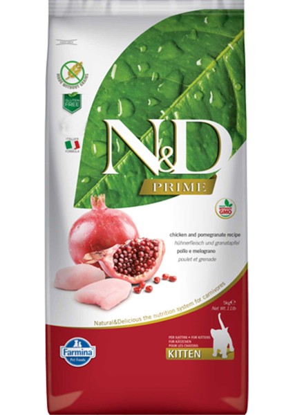 Nd Prime Tahılsız Tavuk ve Narlı Yavru Kedi Maması 5kg