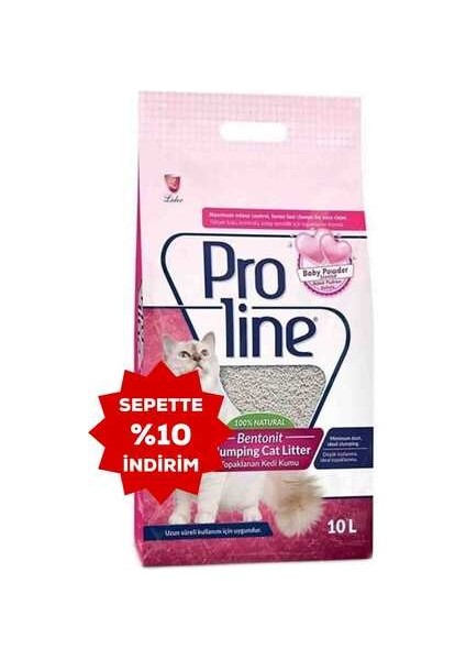 Proline Bebek Pudrası Kokulu Bentonit Kalın Taneli Kedi Kumu 10LT