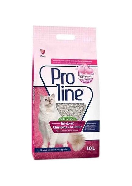 Proline Bebek Pudrası Kokulu Bentonit Kalın Taneli Kedi Kumu 10LT fiyatları