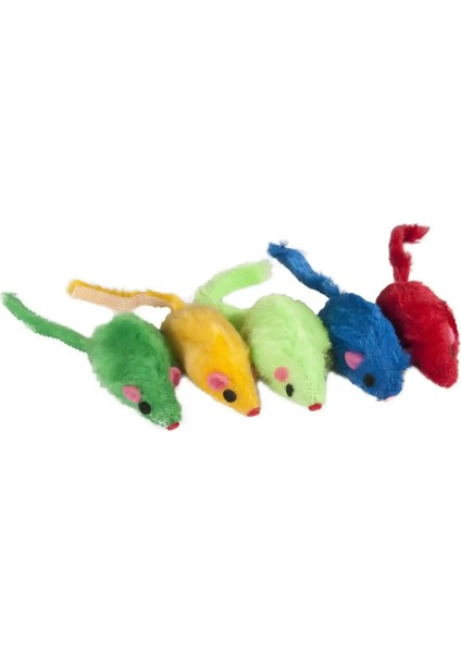 Flamingo Renkli Peluş Fare (5li) 5cm