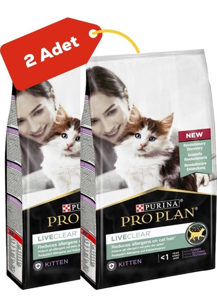 Liveclear Alerjen Azaltan Hindili Yavru Kedi Maması 2'li Paket (1,4kg+1,4kg)