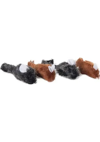 Flamingo Leopar Peluş Fare Kedi Oyuncağı 5cm 4 Adet