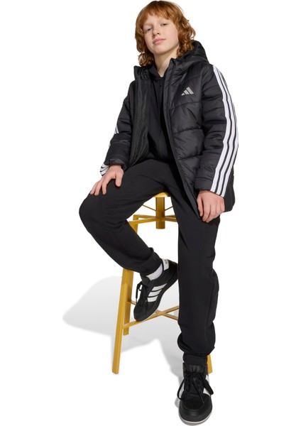 Essentials 3-Stripes Padded Siyah Çocuk Mont modelleri