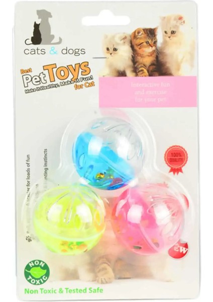 Kedi Oyun Topu Çıngıraklı (3lü)