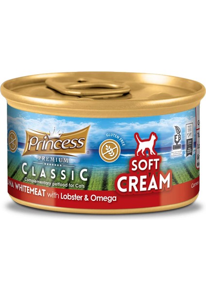 Princess Classic Soft Cream Omegalı Beyaz Ton Balıklı ve Istakozlu Yetişkin Kedi Sıvı Krema 50GR
