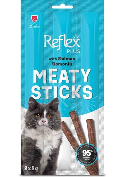 Plus Somonlu Yetişkin Kedi Ödül Çubuğu 3*5gr