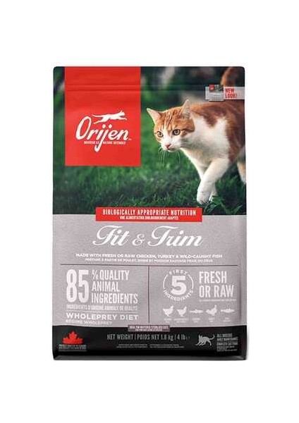Orijen Fit & Trim Fazla Kilolu Kediler Için Tahılsız Light Kedi Maması 1,8kg