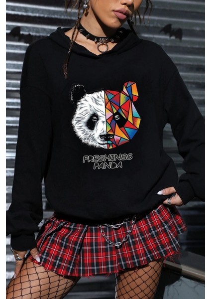 Unisex Panda Baskılı Sweatshirt