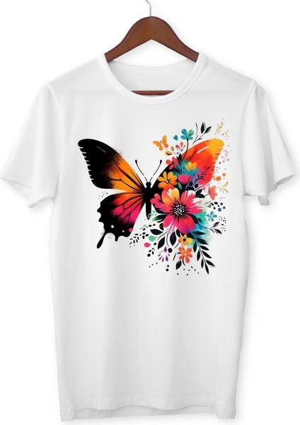 Kelebek Baskılı Çocuk Tişört