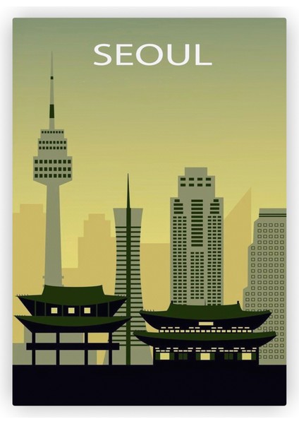 Seoul Seul Ahşap Poster 20X29 cm