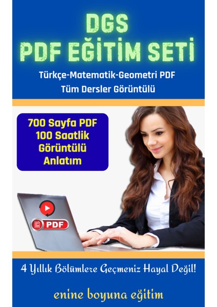 DGS Hazırlık Eğitim Seti (700 Sayfalık PDF Kitap + Görüntülü Dersler) fiyatları