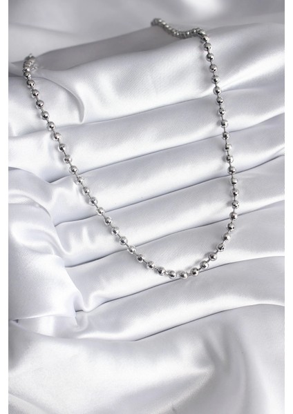 Bfs Pirinç Gümüş Renk Topçuk Detay Kadın Kolye fiyatları