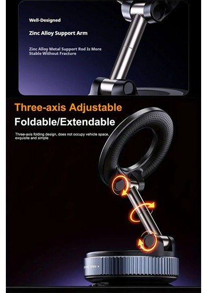 Araç Içi /her Yerde Kullanılabilen Magsafe Kilitli Vakum Telefon Tutucu 360° + 2ADET Metal Halka modelleri