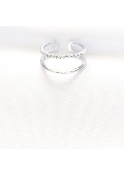 Bfs 2li Görünümlü Su Yolu Tasarımlı Silver Renk Ayarlanabilir Yüzük fiyatları