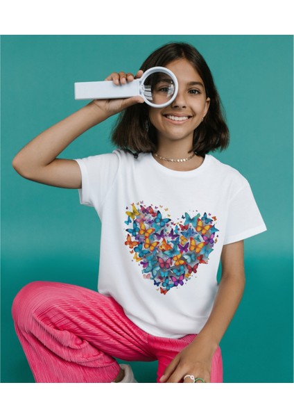 Kalpli Kelebekler Çocuk Yetişkin Tişörtü fiyatları