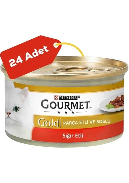 Parça Sığır Etli Soslu Yetişkin Kedi Konservesi 24X85GR 24LÜ