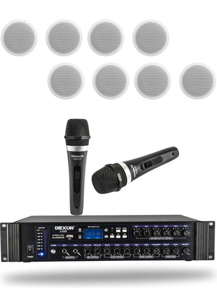 Kablolu Mikrofonlu Alçıpan Hoparlör Mağaza Dükkan Kafe Seslendirme ve Okul Anons Sistemi