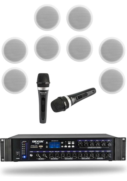 Kablolu Mikrofonlu Alçıpan Hoparlör Mağaza Dükkan Kafe Seslendirme ve Okul Anons Sistemi modelleri