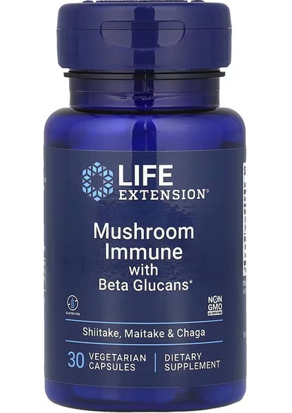 Extension Mushroom Immune Beta Glucans Shiitake, Maitake, Chaga 30 Veg Caps