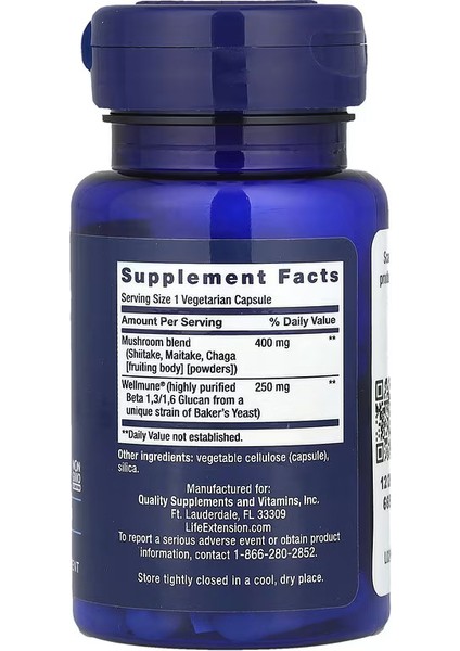 Extension Mushroom Immune Beta Glucans Shiitake, Maitake, Chaga 30 Veg Caps fiyatları