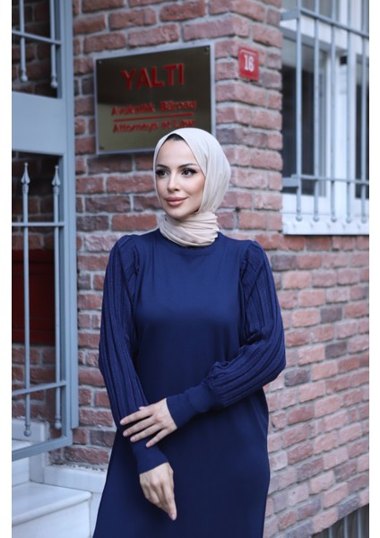 Simli Balon Kol Merserize Elbise fırsatları