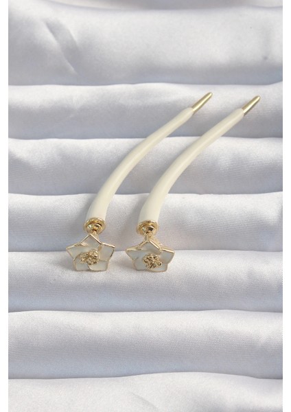 Bfs Pirinç Krem Renk Botega Küpe