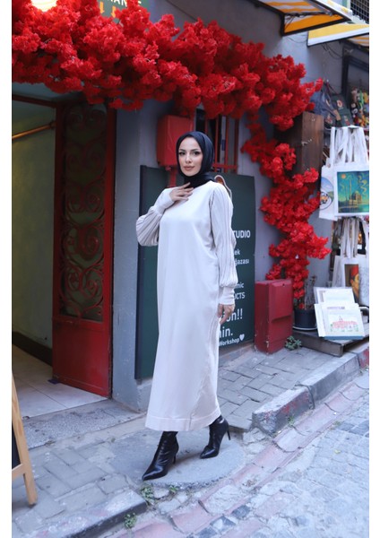 Simli Balon Kol Merserize Elbise fiyatları