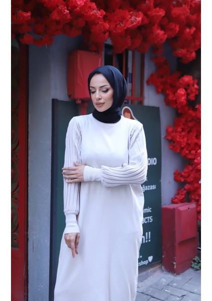 Simli Balon Kol Merserize Elbise fırsatları