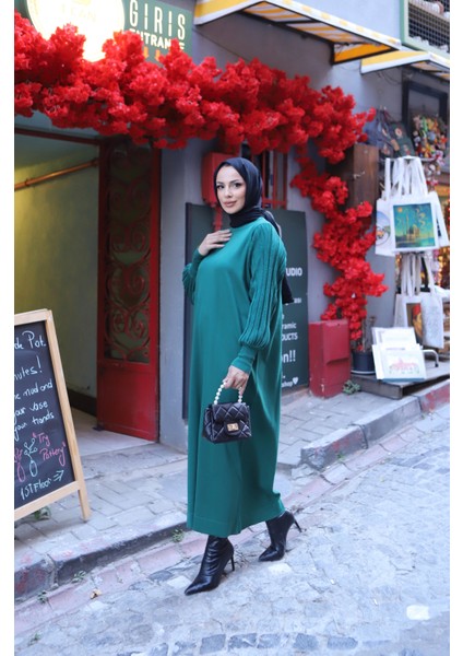 Simli Balon Kol Merserize Elbise fiyatları