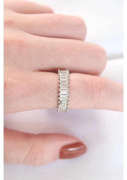 Bfs Sıralı Baget Taşlı Silver Renk Ayarlanabilir Yüzük fiyatları