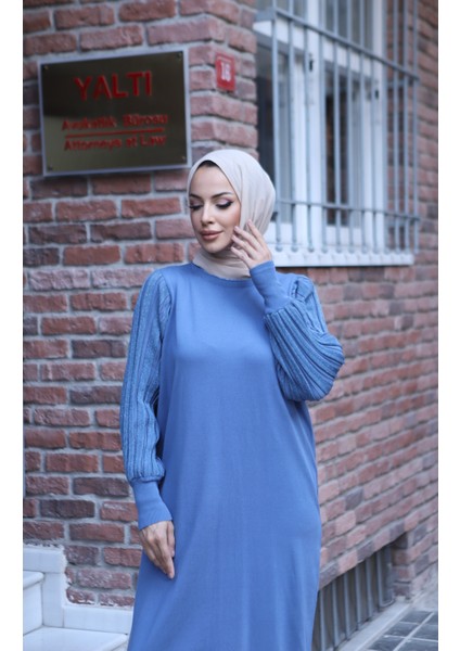 Simli Balon Kol Merserize Elbise fırsatları