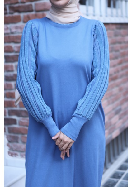 Simli Balon Kol Merserize Elbise indirimleri