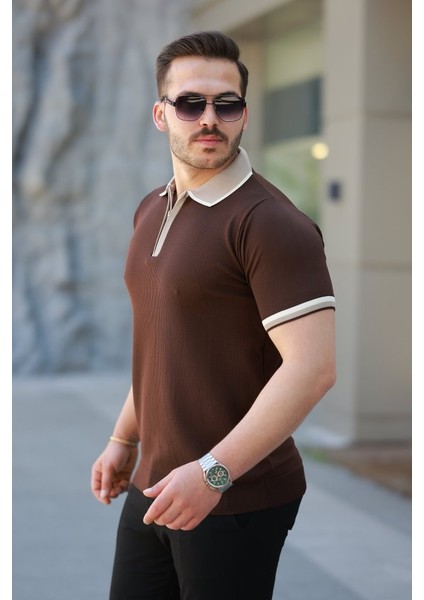 Erkek Renkli Yaka Kısa Kollu Tişört fiyatları