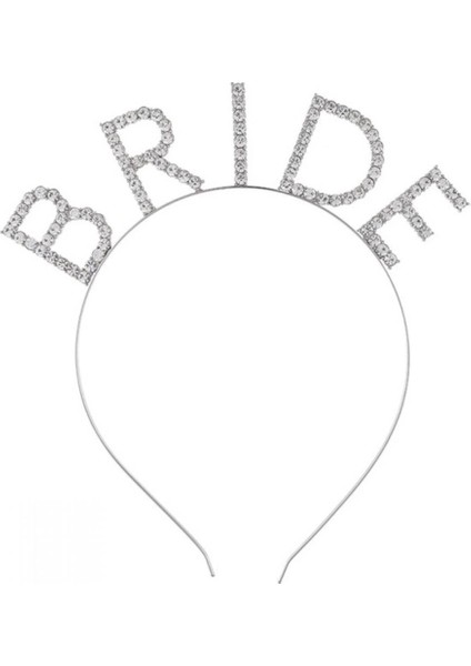 Bfs Mega Boy Kristal Taşlı Gümüş Bride Taç Gelin Tacı 20X21 cm