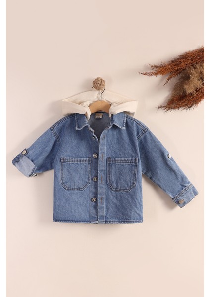 Kapüşonlu Kot Ceket Çocuk Denim mont