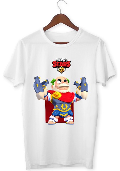 Brawl Stars Sam Çocuk Yetişkin Beyaz T-Shirt Brawl Stars Sam Unisex Çocuk Tişört