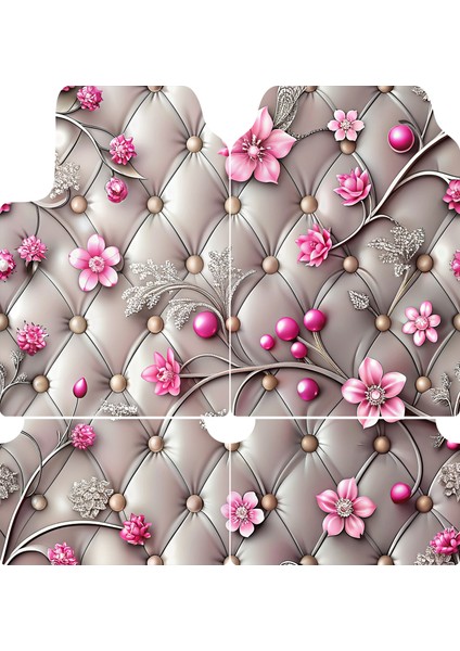 Çiçek Desenli Araba Paspası – 4’lü Set