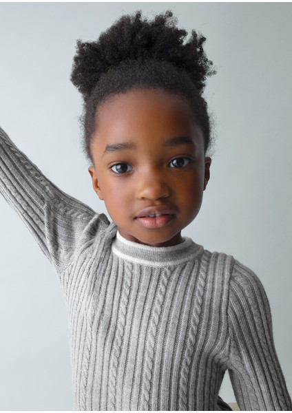 Kız Çocuk Gri Örme Uzun Kollu Elbise (4-10 Yaş) – Esnek, Yumuşak, O Yaka fiyatları