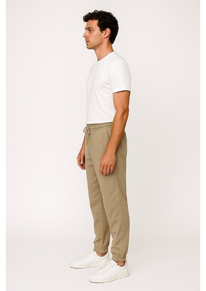 Erkek Beli Paçası Lastikli Cepli Rahat Kalıp Over Jogger Likralı Esnek Keten Gabardin Pantolon fiyatları