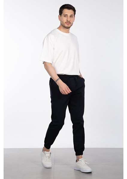 Erkek Beli Paçası Lastikli Cepli Rahat Kalıp Over Jogger Likralı Esnek Keten Gabardin Pantolon