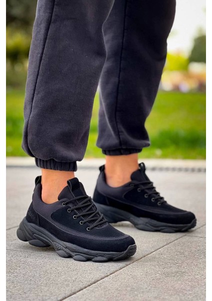 KB-707 Kuback Siyah Süet Siyah Yüksek Taban Bağcıklı Günlük Erkek Ayakkabı