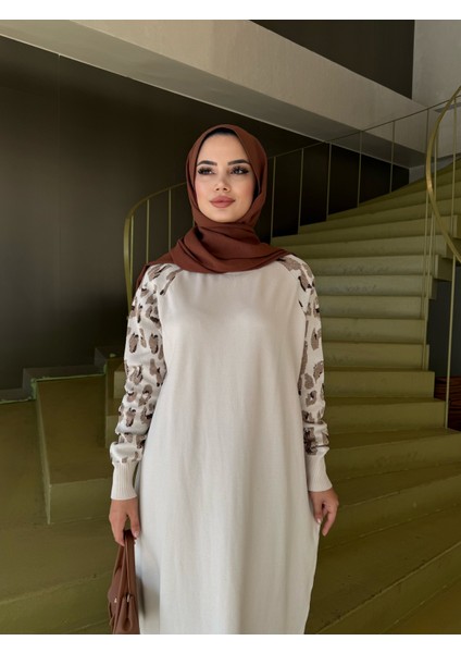 Leopar Desenli Merserize Elbise modelleri