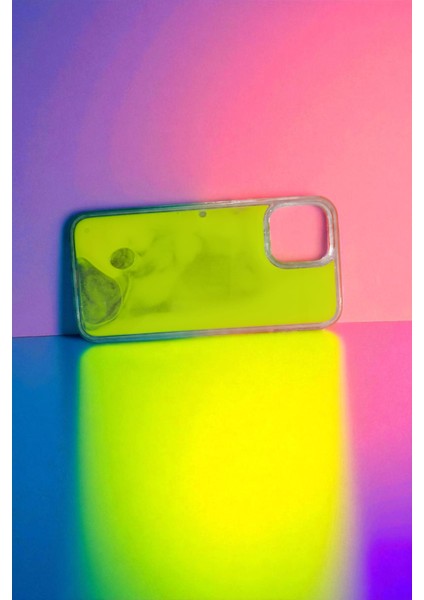 Iphone 12 Pro Max Uyumlu Neon Bumper Parlayan Fosforlu Sarı Sulu Kılıf modelleri